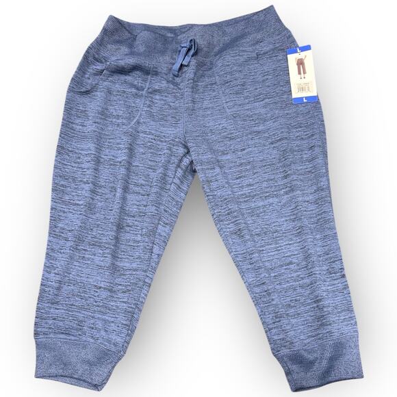 NWT Xersion Women’s Relaxed Fit Cropped Jogger Pants – Blue Space Dye – Size L - Picture 2 of 6